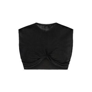 ANNA OCTOBER Twisted Detail Cropped Top Women BLACK T-Shirts & Tops
